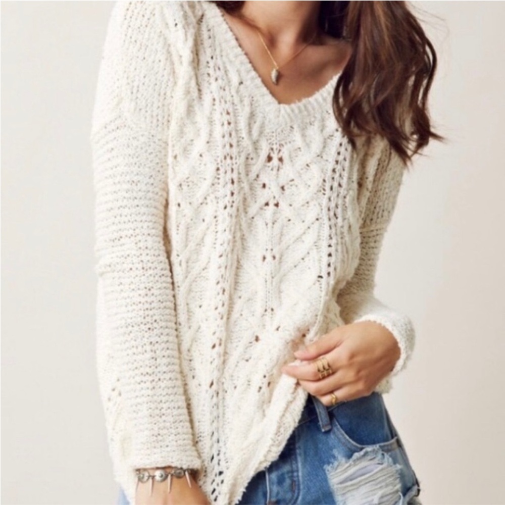 Free People Cross My Heart Knit Pull Over - Picture 2 of 12